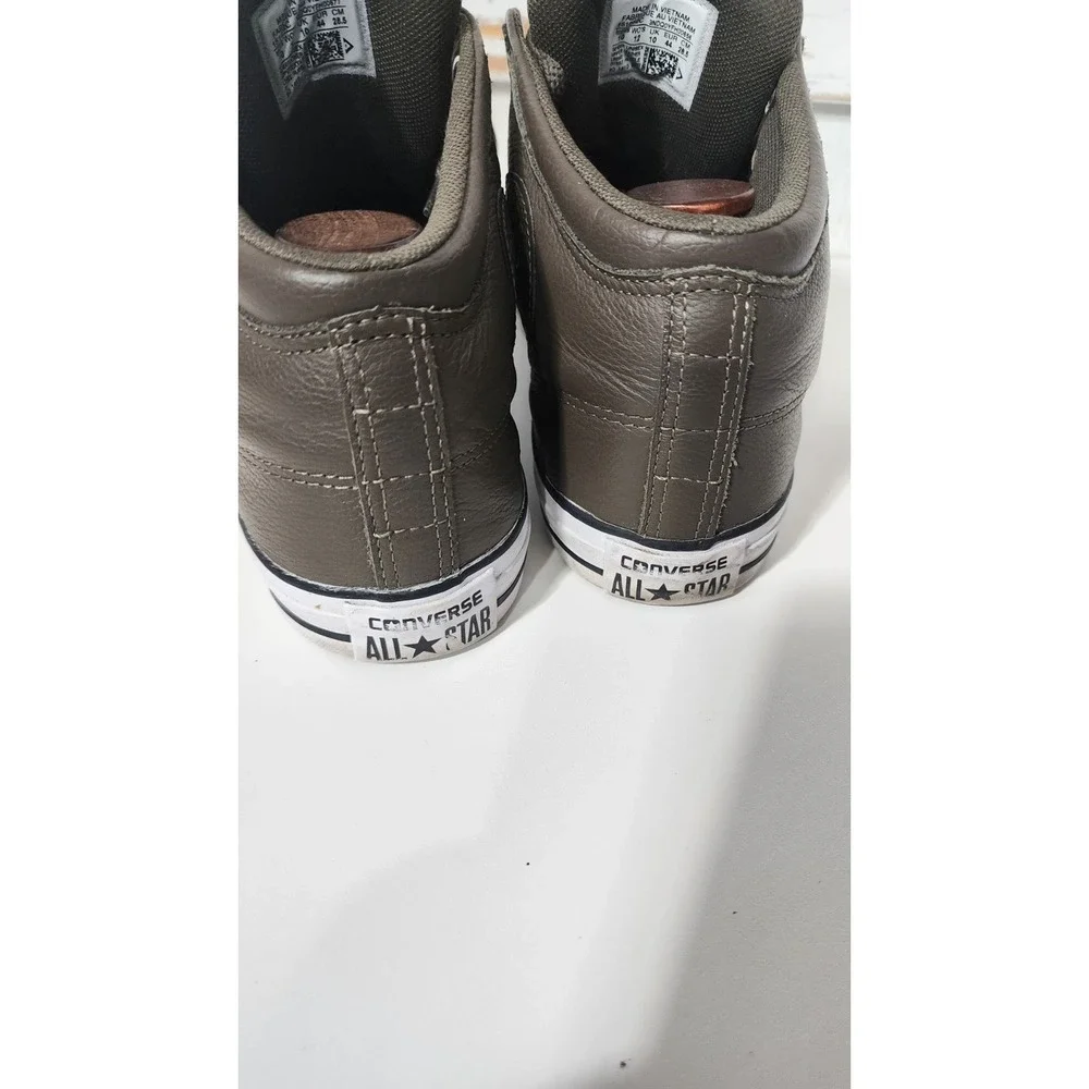 Converse Chuck Taylor All Star Shoes Mens Size 10 Black Leather Siege @8 - Picture 7 of 8